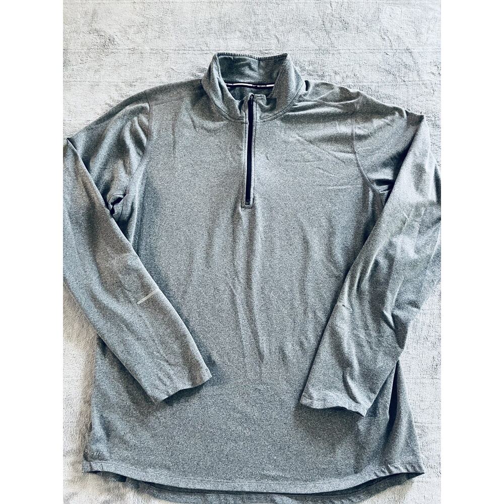 Nike Shirt Mens Large Gray Running Element Quarter Zip Training Workout